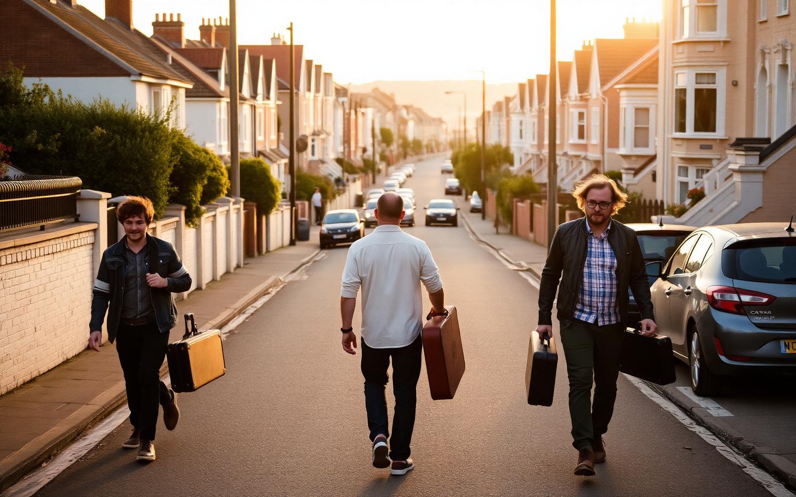 Band walking a Kent seaside street